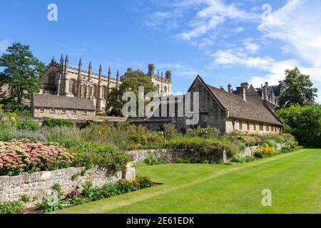 Christ Church College e Memorial Gardens a Oxford, Oxfordshire, Regno Unito. Foto Stock