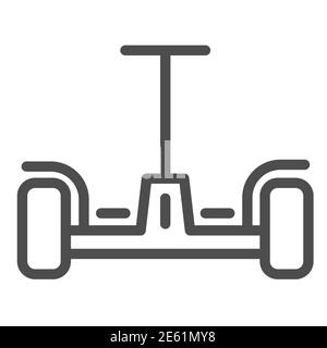 Icona della linea di hoverboard, simbolo del trasporto innovativo, simbolo vettoriale dello scooter autobilanciato su sfondo bianco, icona Gyrosoothboard in stile outline mobile Illustrazione Vettoriale