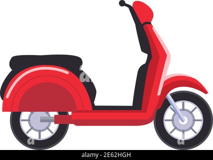 icona rossa del veicolo scooter modello vettoriale Illustrazione Vettoriale