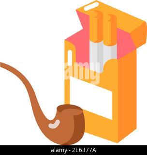 Icona a colori piatti vettore tabacco Illustrazione Vettoriale
