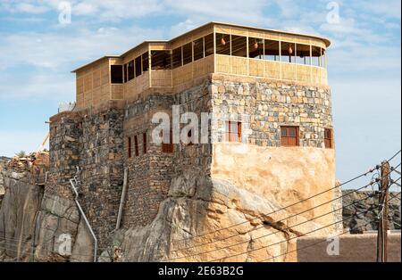 Vecchia casa di villaggio di montagna Migrat al Abriyeen nel Sultanato di Oman. Foto Stock