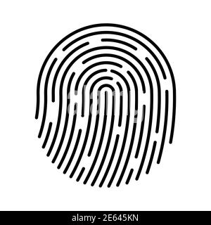 Icona linea sottile impronta digitale Illustrazione Vettoriale