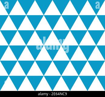 Ripetizione geometrica senza giunture di triangoli isometrici. Sfondo vettoriale astratto in blu e bianco. Illustrazione Vettoriale