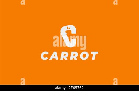 Illustrazione dell'icona vettoriale di Letter C Carrot Logo Design Foto Stock