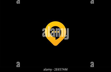 Illustrazione dell'icona vettoriale del design del logo di una chat PIN Foto Stock