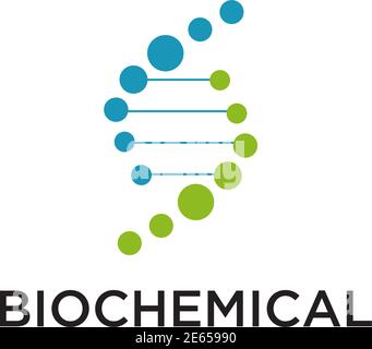 BIO Chemical Company logo design con utilizzo di Molecule Connection icona modello Illustrazione Vettoriale