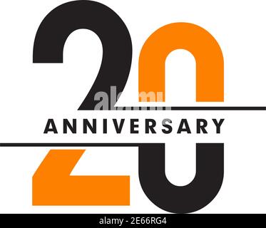 20° anniversario emblema logo disegno ispirazione vettore illustrazione modello Illustrazione Vettoriale