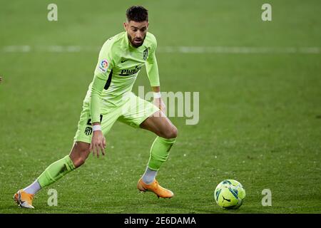 Eibar, Spagna. 21 gennaio 2021. Yannick Carrasco dell'Atletico de Madrid in azione durante la Liga partita tra SD Eibar e Club Atletico de Madrid Foto Stock