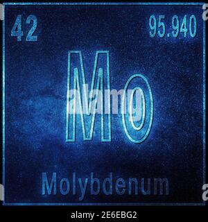 Elemento chimico di molibdeno, segno con numero atomico e peso atomico, elemento Tavola periodica Foto Stock