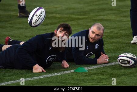 Oriam Sports Center Riccarton, Edimburgo. Scozia UK..26th Jan 21. Sessione di allenamento Scotland Rugby Squad per la prossima Guinness Six Nation 2021 Foto Stock