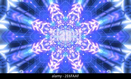 Astratto 4k uhd incandescente iper o spazio esterno galassia 3d lustra disegno grafica sfondo carta da parati Foto Stock