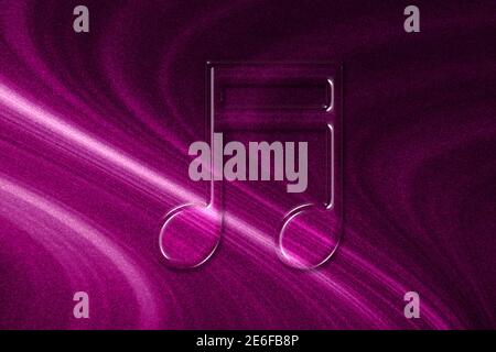 Fascio XVI simbolo nota, sfondo musicale, sfondo magenta Foto Stock