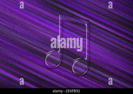 Ottavo simbolo di nota trasmesso via IR, sfondo musicale, sfondo viola Foto Stock