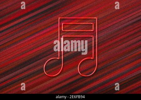Messaggio di nota trasmesso via IR XVI, sfondo musicale, sfondo rosso Foto Stock
