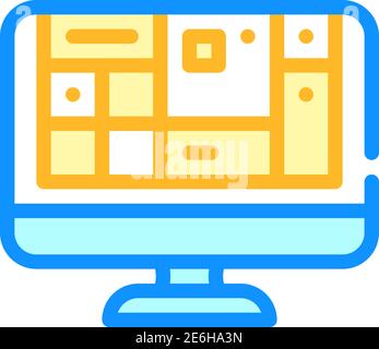 tabella delle icone a colori del sistema operativo Illustrazione Vettoriale