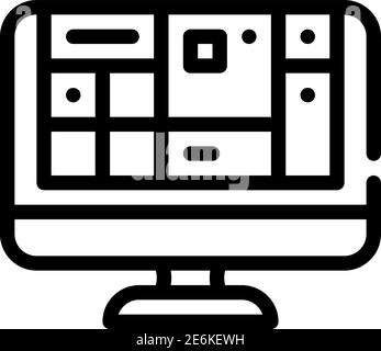 tabella delle icone delle linee del sistema operativo Illustrazione Vettoriale