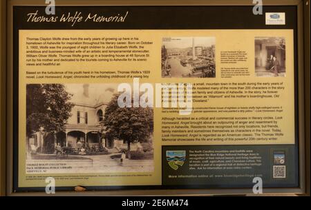 Thomas Wolfe Memorial House Asheville North Carolina Foto Stock