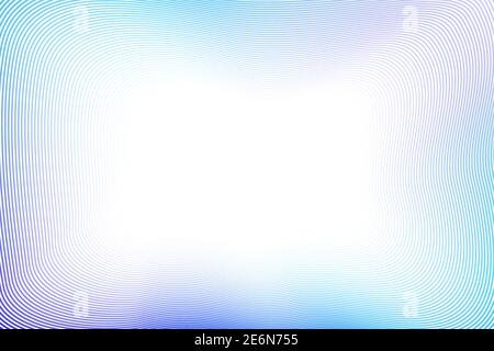 Bordo ondulato blu chiaro. Linee ondulate di sfumatura morbida. Cornice colorata vettoriale, spazio di copia bianco. Pattern striping astratto. Progettazione di sfondo. EPS10 Illustrazione Vettoriale