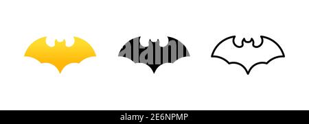 Set di icone BAT. Decorazione Halloween concetto. EPS vettoriale 10 Illustrazione Vettoriale