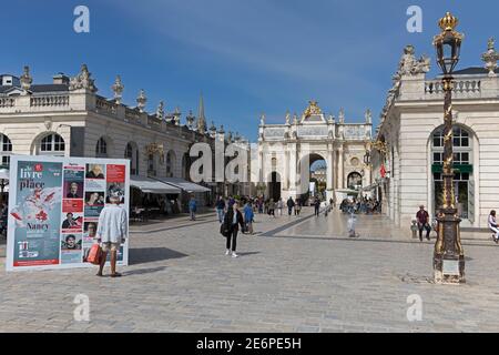 L'Arc Héré o Porte Héré su Place Stanilas a Nancy, Francia, Foto Stock