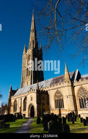 St Wulframs Church, Grantham Lincolnshire, Inghilterra Foto Stock