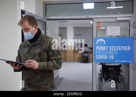 Varsavia, Mazoviano, Polonia. 29 gennaio 2021. COVID-19 Immunization Center .nella foto: Credit: Hubert Mathis/ZUMA Wire/Alamy Live News Foto Stock