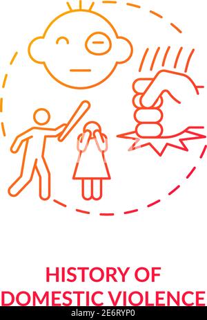 Storia della violenza domestica icona del concetto di gradiente rosso Illustrazione Vettoriale