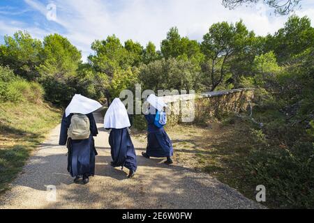 Francia, Vaucluse, dintorni del villaggio di le Barroux, monache benedettine di Notre-Dame-de-l'Annonciation abbazia Foto Stock