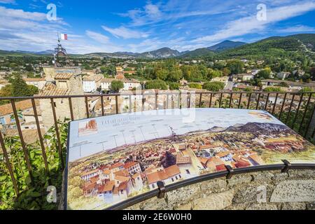 Francia, Vaucluse, Malaucene, panorama sulla città dal Calvario (ex castello) Foto Stock