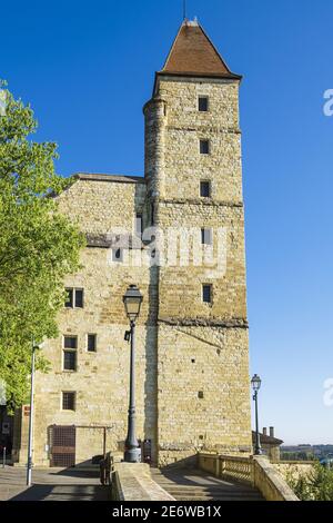 Francia, Gers, Auch, situato sulla GR 653, Via di Arles o Via Tolosana verso Santiago de Compostela, 14 ° secolo Torre Armagnac Foto Stock