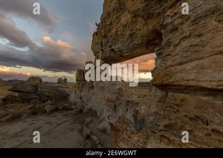 Madagascar, regione di Ihorombe, Parco Nazionale di Isalo, finestra di Isalo Foto Stock