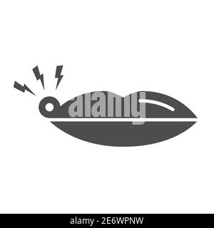 Labbra con icona di herpes solido, concetto di salute, bocca piaghe segno su sfondo bianco, labbra irritate icona in stile glifo per il concetto mobile e web design Illustrazione Vettoriale