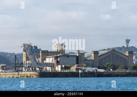 Francia, Manica, Cotentin, Cherbourg, Cite de la Mer (Città del mare), sito storico della stazione transatlantica Foto Stock