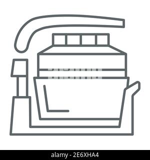 Icona linea sottile Aerogrill, concetto elettrodomestici, segno utensili su sfondo bianco, icona griglia elettrica per la casa in stile outline per dispositivi mobili Illustrazione Vettoriale