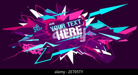 Grafica vettoriale di illustrazione dello Stract Graffiti stile neon Abstract Illustrazione Vettoriale