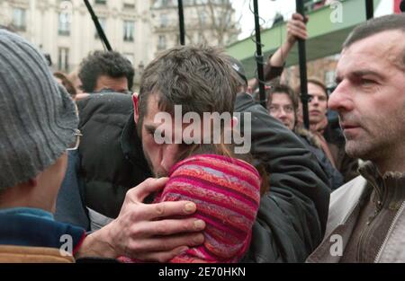 Augustin Legrand, fondatore della ONG francese Les Enfants de Don Quichotte, dopo una conferenza stampa tenutasi a Parigi, in Francia, il 7 gennaio 2007. Foto di Motte-Taamallah/ABACAPRESS.COM Foto Stock