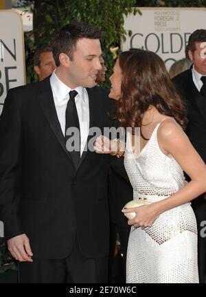 Ben Affleck e Jennifer Garner si posano sul tappeto rosso del 64° Golden Globe Awards che si tiene all'hotel Beverly Hilton di Los Angeles, CA, USA il 15 gennaio. 2007. Foto di Lionel Hahn/MCT/ABACAPRESS.COM Foto Stock