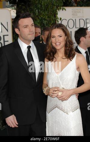 Ben Affleck e Jennifer Garner si posano sul tappeto rosso del 64° Golden Globe Awards che si tiene all'hotel Beverly Hilton di Los Angeles, CA, USA il 15 gennaio. 2007. Foto di Lionel Hahn/MCT/ABACAPRESS.COM Foto Stock