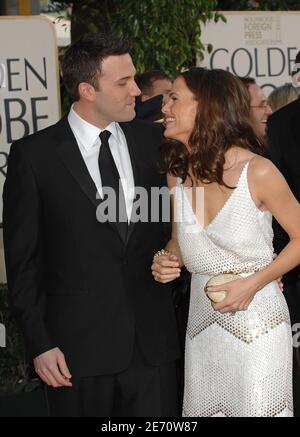 Ben Affleck e Jennifer Garner si posano sul tappeto rosso del 64° Golden Globe Awards che si tiene all'hotel Beverly Hilton di Los Angeles, CA, USA il 15 gennaio. 2007. Foto di Lionel Hahn/MCT/ABACAPRESS.COM Foto Stock