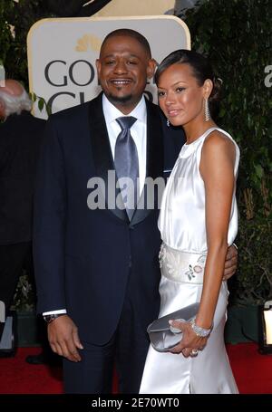 Forest Whitaker e Keisha Whitaker si posano sul tappeto rosso del 64° Golden Globe Awards tenutosi all'hotel Beverly Hilton di Los Angeles, CA, USA il 15 gennaio. 2007. Foto di Lionel Hahn/MCT/ABACAPRESS.COM Foto Stock