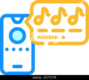 musica in attesa su ligne del vettore di icone a colori del call center illustrazione Illustrazione Vettoriale