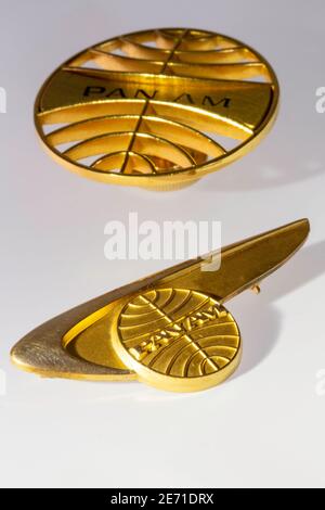 Pan American Airlines Stewardess Wings and Hat pin, USA Foto Stock