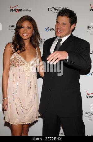 Vanessa Minnillo e Nick Lachey partecipano al Clive Davis Pre-GRAMMY Awards 2007 al Beverly Hilton Hotel di Los Angeles, CA, USA il 10 febbraio 2007. Foto di Lionel Hahn/ABACAPRESS.COM Foto Stock