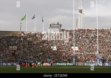 Atmosfera durante la partita RBS 6 Nations, Irlanda contro Francia al Croke Park di Dublino, Irlanda il 11 febbraio 2007. La Francia ha vinto il 20-17. Foto di Christian Liegi/ABACAPRESS.COM Foto Stock