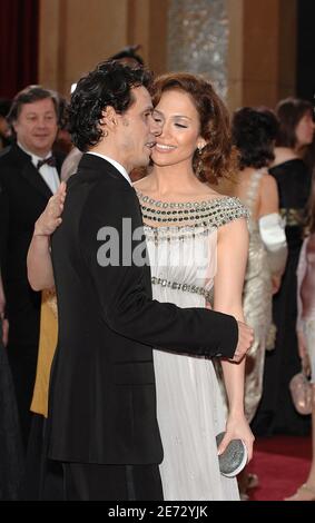 Marc Anthony e Jennifer Lopez arrivano al 79° Academy Awards tenutosi presso il Kodak Theatre di Hollywood Boulevard a Los Angeles, California, USA il 25 febbraio 2007. Foto di Hahn-Khayat-Douliery/ABACAPRESS.COM Foto Stock