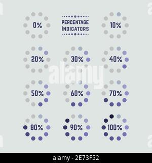 Raccolta di elementi indicatori percentuali Illustrazione Vettoriale