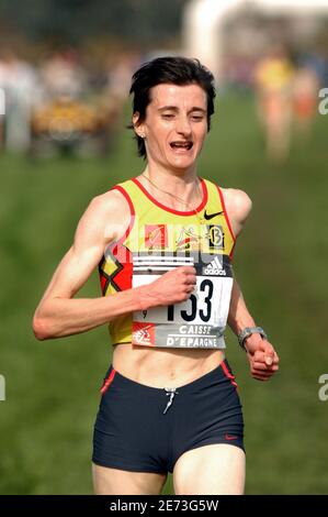 Christelle Daunay in Francia si esibisce il 4 marzo 2007 in una lunga gara femminile durante i Campionati francesi di fondo a Vichy, in Francia. Foto di Stephane Kempinaire/Cameleon/ABACAPRESS.COM Foto Stock