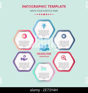 Modello infografico aziendale a nido d'ape per la presentazione Illustrazione Vettoriale
