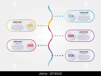 Modello infografico moderno con informazioni annuali Illustrazione Vettoriale
