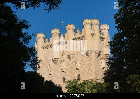 Segovia Spagna: Torre di Giovanni II sull'Alcazar di Segovia Foto Stock